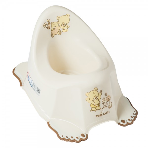 Горшок детский антискользящий Тега "Teddy /Мишки" цвет: бежевый MS-013-119