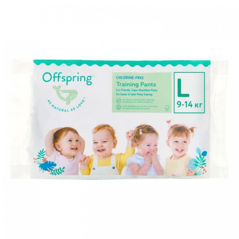 Эко-подгузники-трусики Offspring Travel pack L 9-14 кг 3 шт 3 расцветки Эко-подгузники-трусики Offspring Travel pack L 9-14 кг 3 шт 3 расцветки