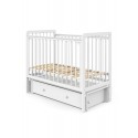 Детская деревянная кроватка с маятником и ящиком + быстросъемная стенка Sweet Baby Melissa цвет: белая