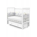 Детская деревянная кроватка с маятником и ящиком + быстросъемная стенка Sweet Baby Melissa цвет: белая