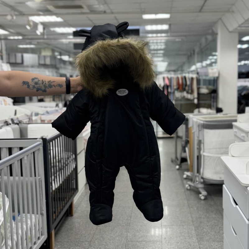 Зимний комбинезон из мембраны + овчина Лунни 68 см цвет: черный