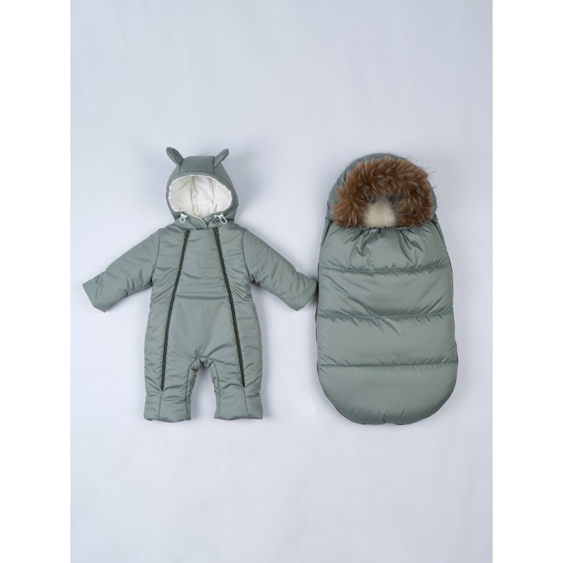 Комплект теплый на выписку и прогулки 2 в 1 " Умка. V2" цвет: зеленый