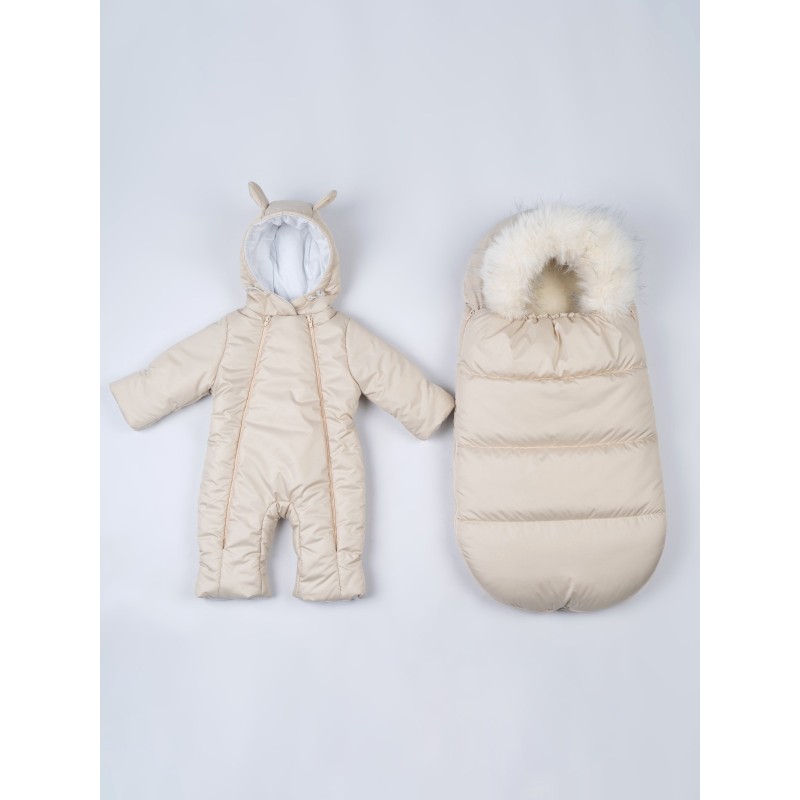 Комплект теплый на выписку и прогулки 2 в 1 " Умка. V2" цвет: латте