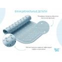 Антискользящий резиновый коврик для ванны с отверстиями 34,5х76 см цвет: голубой BM-34576-B