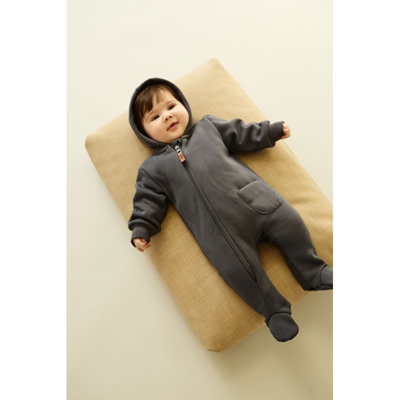 Комбинезон из футера с начесом Toucan 68 см цвет: графит 1632-53