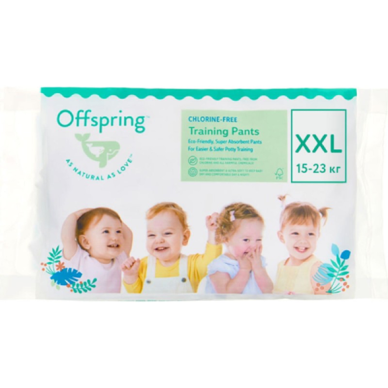 Эко-подгузники-трусики Offspring Travel pack XXL 15-23 кг 3 шт 3 расцветки
