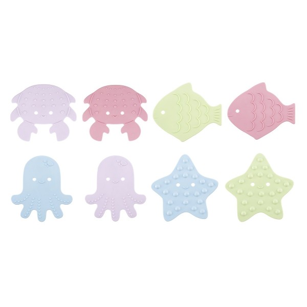 Антискользящие мини-коврики для ванны " SEA ANIMALS SOFT COLORS" 8 шт RBM-008-SA