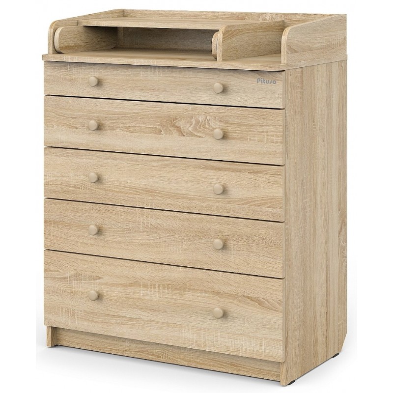 Комод пеленальный раскладной 5 ящиков Pituso Tori цвет: шимо светлый-шимо светлый
