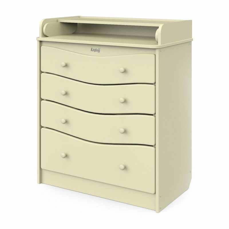 Комод пеленальный детский 4 ящика Атон Сириус Kristoff ПВХ цвет: слоновая кость