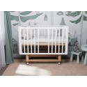 Кроватка детская Lunna Rita с автостенкой, маятником и колесами цвет: белый/бук