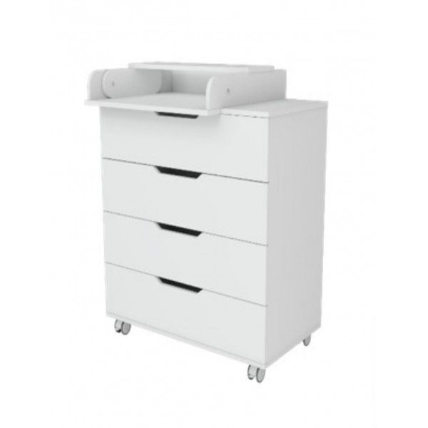 Комод пеленальный 4 ящика Lunna Матео с пеленальной зоной цвет: белый Комод пеленальный 4 ящика Lunna Матео с пеленальной зоной цвет: белый