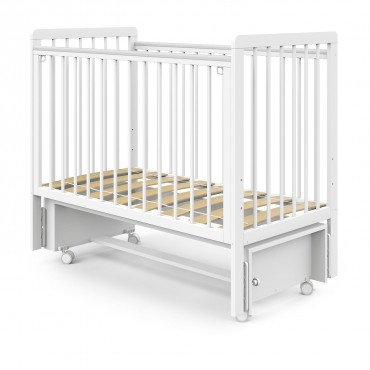 Детская деревянная кроватка Sweet Baby Vita с маятником + быстросъемная стенка цвет: белая Детская деревянная кроватка Sweet Baby Vita с маятником + быстросъемная стенка цвет: белая