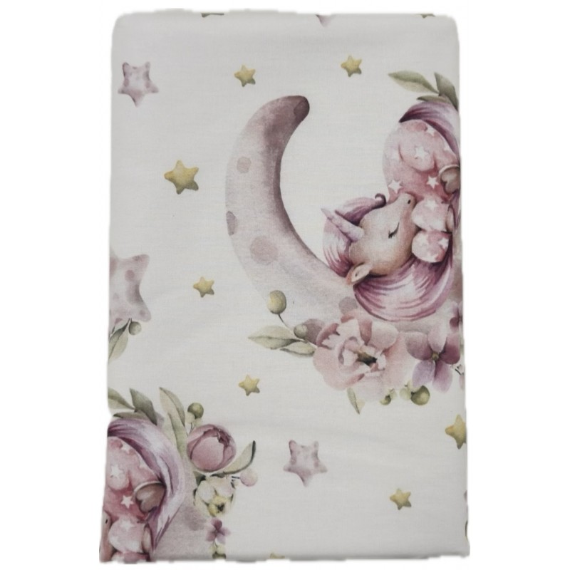 Непромокаемая многоразовая пеленка из ранфорса 60*90 см цвет: единороги