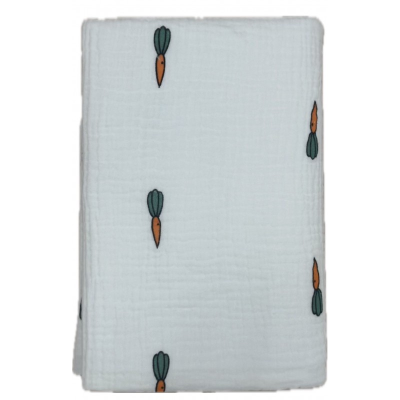 Непромокаемая многоразовая пеленка из муслина 60*90 см цвет: морковки