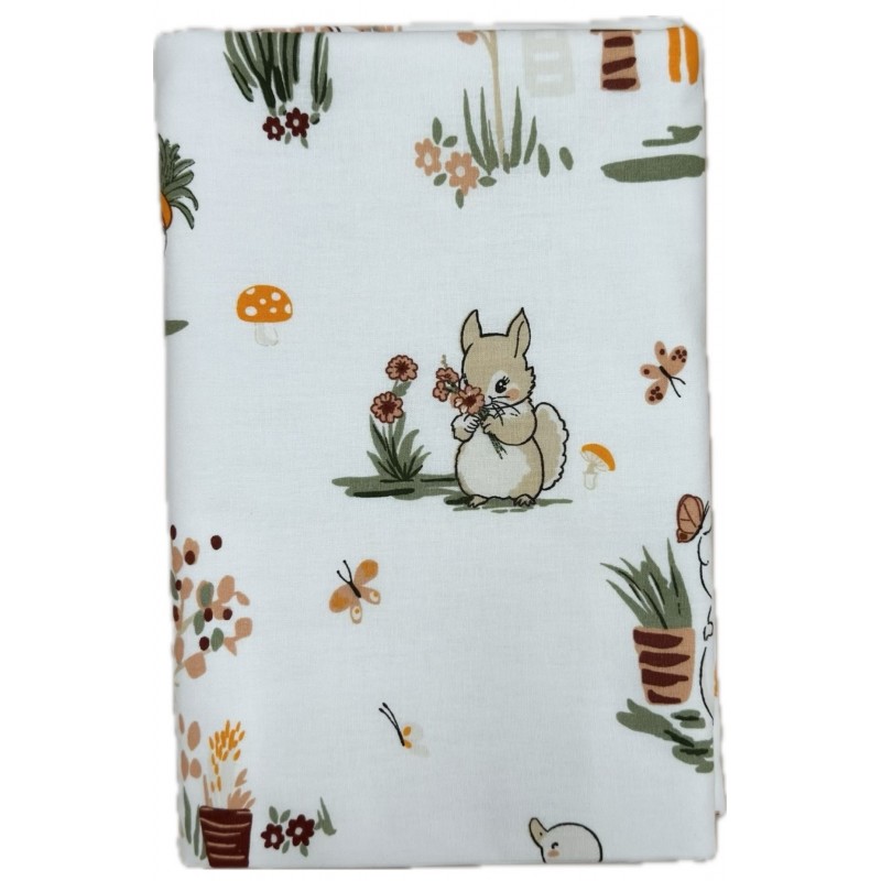 Непромокаемая многоразовая пеленка из ранфорса 60*90 см цвет: огород