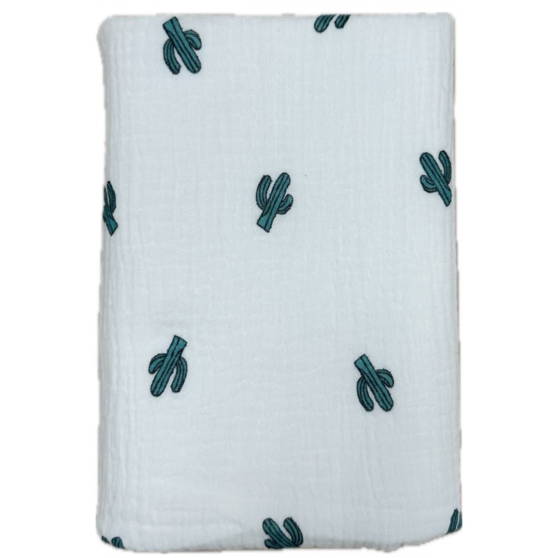Непромокаемая многоразовая пеленка из муслина 60*90 см цвет: кактусы