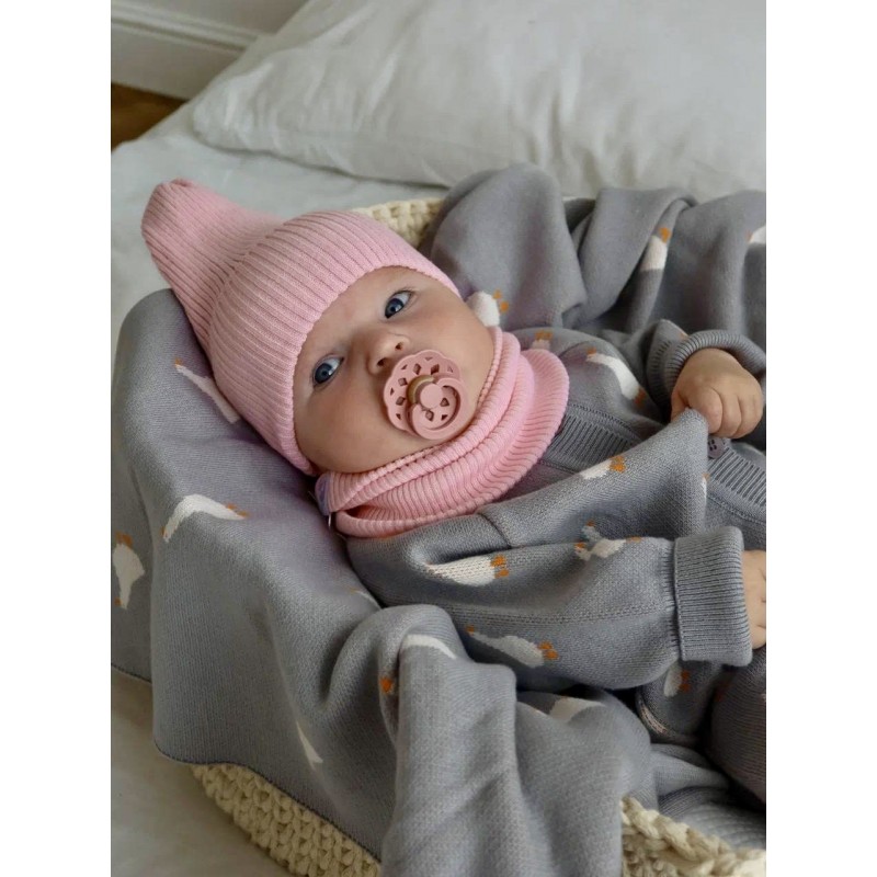 Вязаная шапочка-колпачок Simple 42-46 см цвет: розовый 6000-49