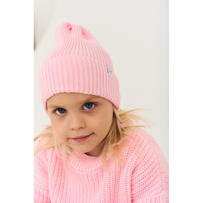 Вязаная шапочка-колпачок Simple 46-50 см цвет: розовый 6000-49
