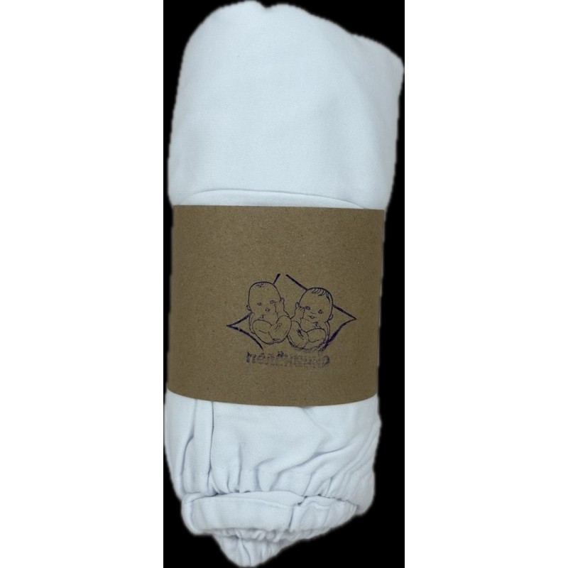 Пеленка-простынка трикотажная на резинке в детскую кроватку 120*60 см цвет: белая