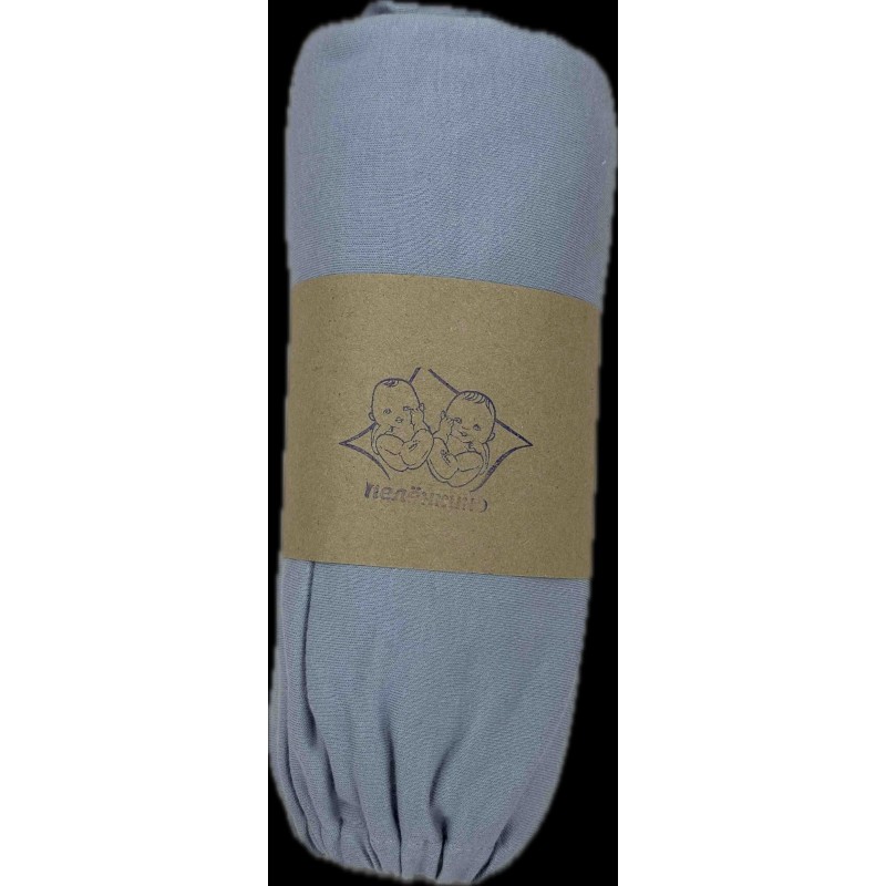 Пеленка-простынка трикотажная на резинке в детскую кроватку 120*60 см цвет: серая