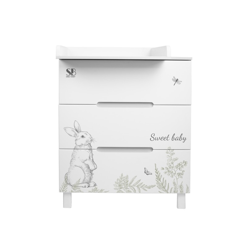 Комод пеленальный Sweet Baby Arte 3 ящика цвет: белый/заяц Комод пеленальный Sweet Baby Arte 3 ящика цвет: белый/заяц