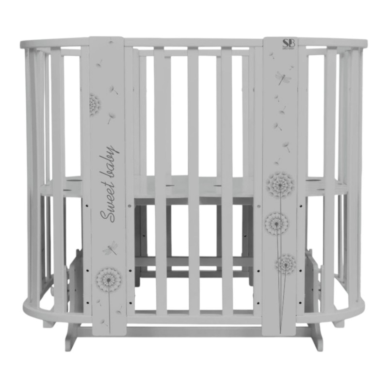 Кровать-трансформер детская 5 в1 Sweet Baby Arte цвет: Серая/одуванчик Кровать-трансформер детская 5 в1 Sweet Baby Arte цвет: Серая/одуванчик