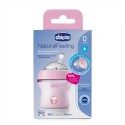Бутылочка для кормления с соской 150 мл 0+ Chicco Natural Feeling цвет: GIRL