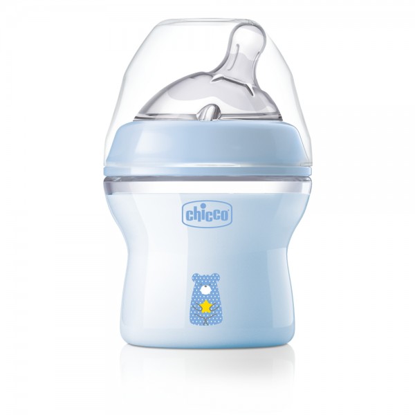 Бутылочка для кормления с соской 150 мл 0+ Chicco Natural Feeling цвет:  BOY