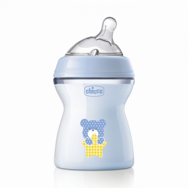 Бутылочка для кормления 250 мл 2м+ с соской Chicco Natural Feeling цвет: Boy