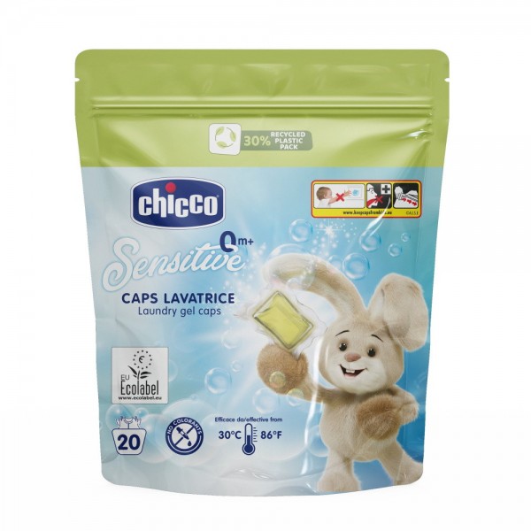 Средство для стирки детского белья в капсулах 20шт 388мл Chicco Sensitive