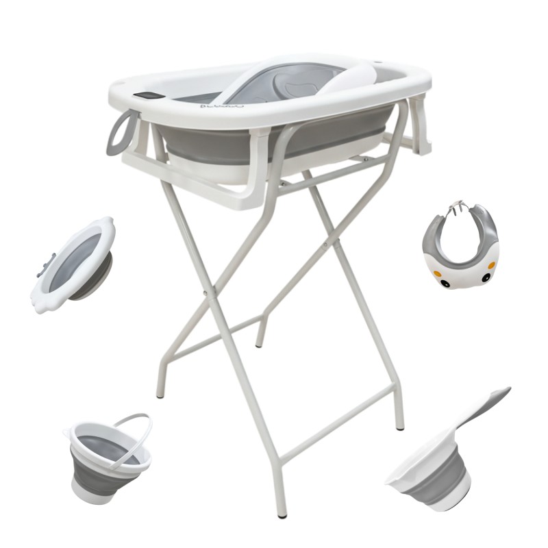 Ванночка складная с акссеуарами и подставкой BubaGo Dimaro цвет: серый BG 179-1
