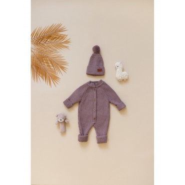 Детский вязаный набор: комбинезон +шапочка+носочки 56-68 см цвет: шоколадный В059 Детский вязаный набор: комбинезон +шапочка+носочки 56-68 см цвет: шоколадный В059