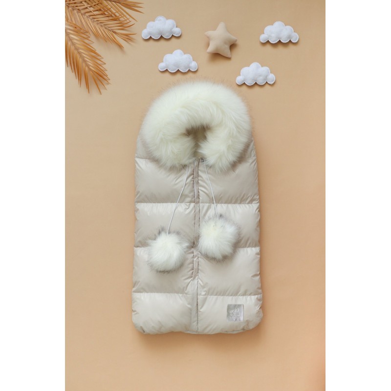 Конверт на выписку и прогулки " Atlantic " цвет: white wisper/ песочный 0299