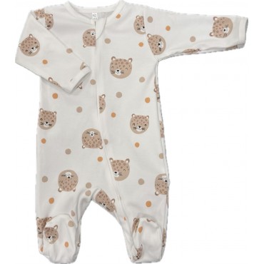 Слип нательный на молнии 62-68 см принт: леопарды Т-125