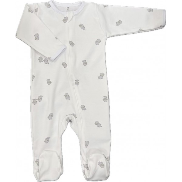 Слип нательный на молнии 74-80 см принт: барашки Т-125