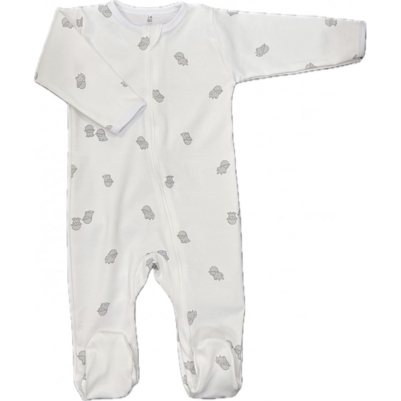 Слип нательный на молнии 74-80 см принт: барашки Т-125