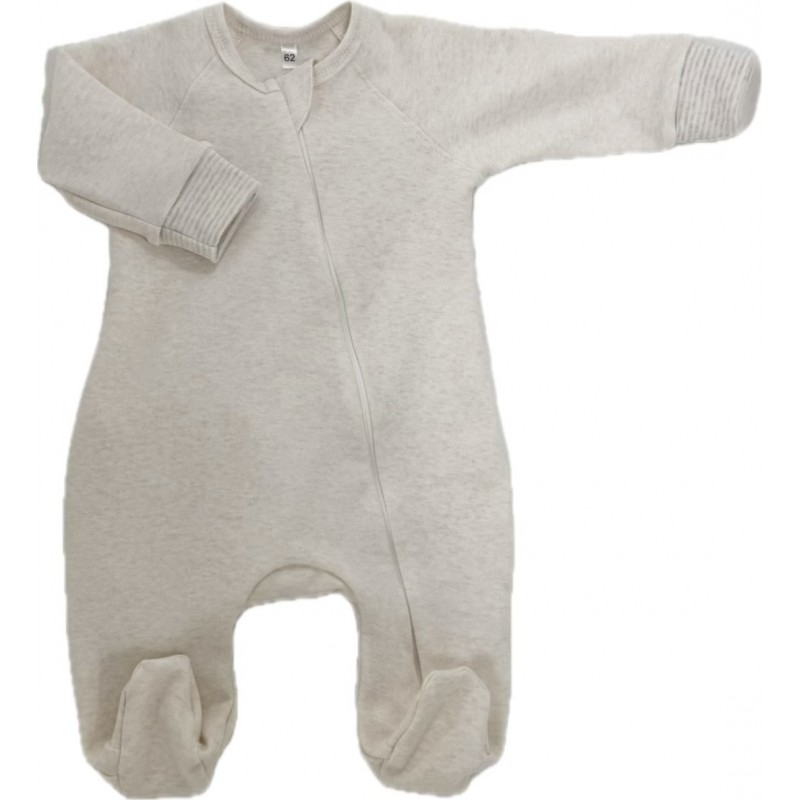 Комбинезон на молнии из хлопка 62 см Т-216/бежевый