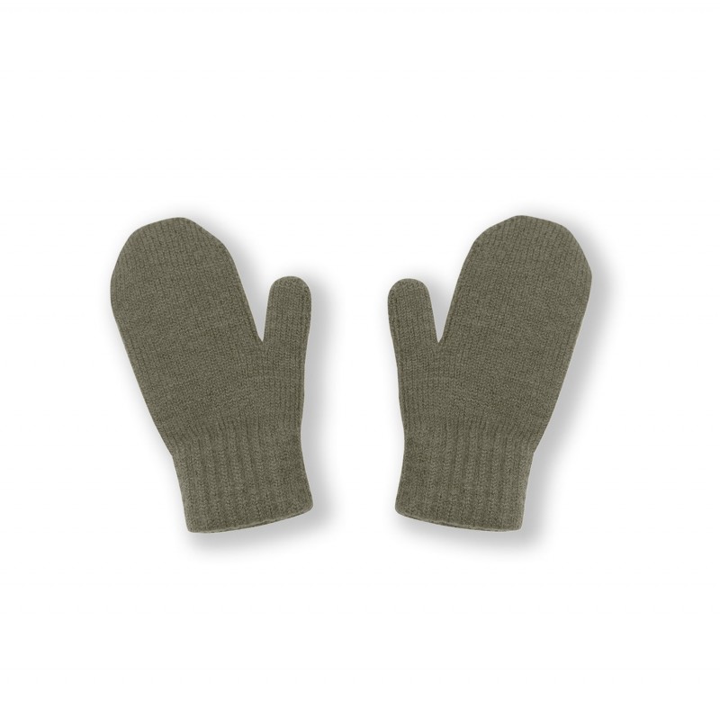 Варежки вязаные с пальчиком М ( 2-4 года) цвет: светлый хаки 3550-119