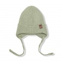 Шапочка вязаная на завязках 42-44/46 см (М) см цвет: шалфей 8095-231