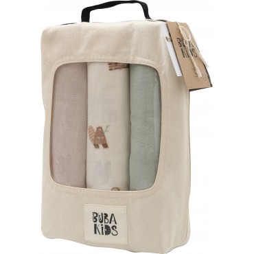 Набор фланелевых пеленок 3 шт Buba Kids цвет: бобры на хутор/речная вода/бежевый BKFLSW5 Набор фланелевых пеленок 3 шт Buba Kids цвет: бобры на хутор/речная вода/бежевый BKFLSW5