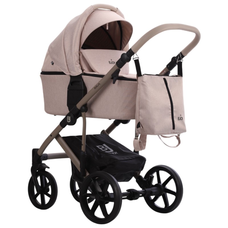 Коляска детская 2 в 1 Bjoy Mia ткань цвет: бежевый на бежевой раме 101 Коляска детская 2 в 1 Bjoy Mia ткань цвет: бежевый на бежевой раме 101