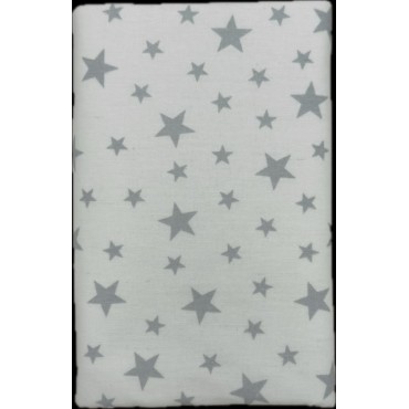 Непромокаемая многоразовая пеленка из фланели 60*90 см цвет: звезды серые