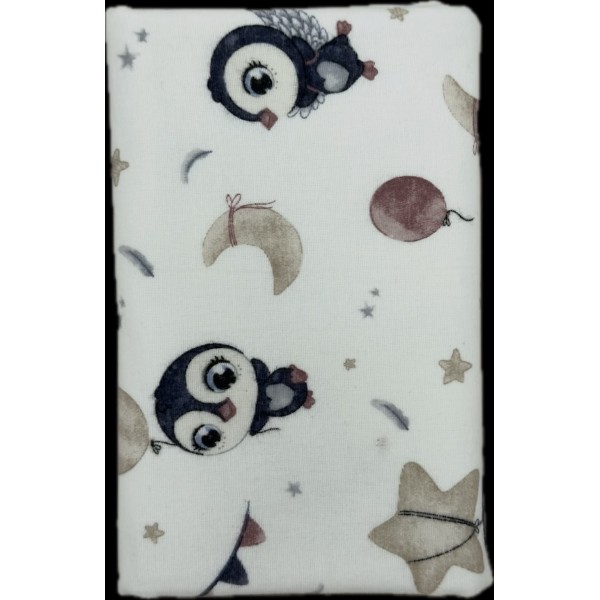 Непромокаемая многоразовая пеленка из фланели 60*90 см цвет: пингвины