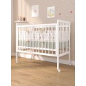 Детская деревянная кроватка Sweet Baby на колесах+ быстросъемная стенка цвет: белая Bella белая