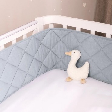 Защита для детской кроватки /стеганый бортик Slim цвет: голубой СБ.120-SM.10