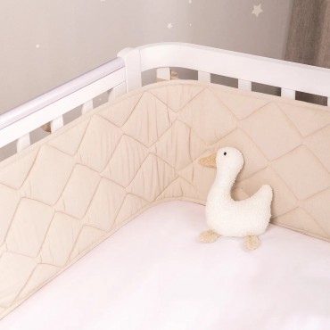Защита для детской кроватки /стеганый бортик Slim цвет: бежевый СБ.120-SM.04